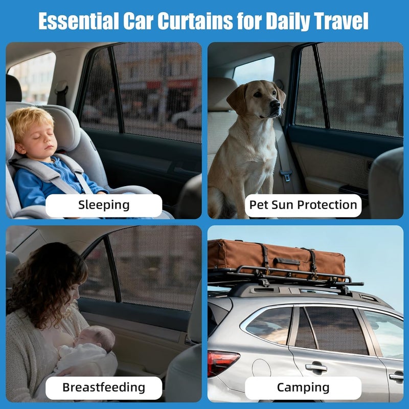 KOCZIL Car Window Shades for 2021-2024 Outback - Rear Side Window Sun Shade for Baby, Breathable Mesh Car Privacy Window Covers, UV Protection & Heat Insulation for Road Trips, Napping, Camping - Image 4